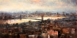 Citta Contemporanea by Paolo Fedeli - Original Painting on Stretched Canvas sized 47x24 inches. Available from Whitewall Galleries